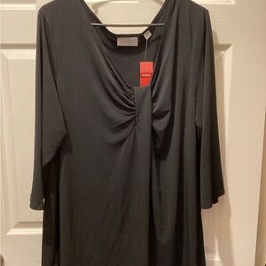 Avenue Black Women's Blouse with Draped Neckline